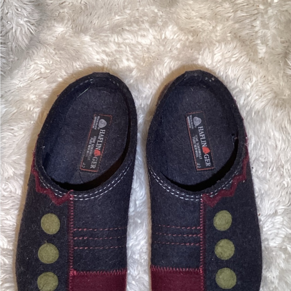 Haflinger pure wool Patchwork Slippers size 11 - image 4